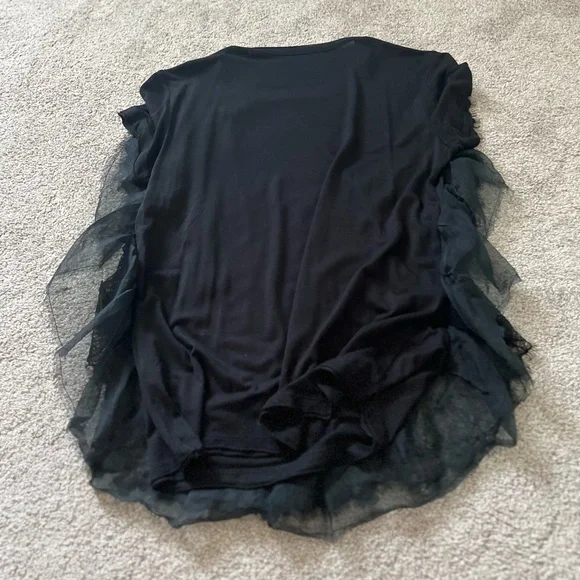 Valentino Black Ruffled Lace Blouse - Picture 2 of 9